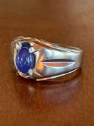 Star Sapphire & Solid Gold Unisex Ring
