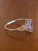 14kt Solid Yellow Gold Amethyst & Diamond Ring