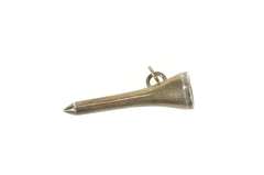 Sterling Silver 3D Ornate Solid Golf Tee Sportsman Charm/Pendant