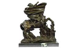 Massive 62 LBS Napoleon Riding Horse Bronze Sculpture