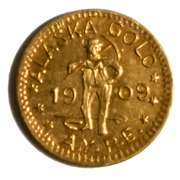 Choice 1909 Gem BU Alaska Yukon  Pacific ExpoGold 1/4 Token