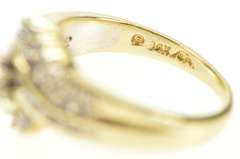14K Yellow Gold 0.50 Ctw Round Diamond Wavy Engagement Ring