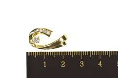 14K Yellow Gold 0.20 Ctw Diamond Wave Loop Design Pendant