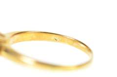 10K Yellow Gold Squared Retro Diamond Cluster Raised Ring