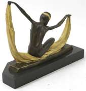 Graceful Nude Dancer Bronze Figurine