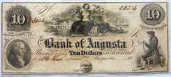 Crisp Exceptional 1800'S $10 Note Bank Of Augusta Georgia!
