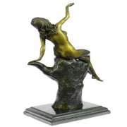 Two Tone Statue Sexy Lady Bronze Sculpture