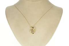 14K Yellow Gold 0.20 Ctw Diamond Wave Loop Design Pendant