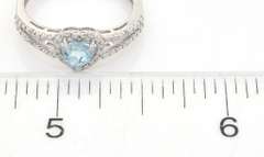 Sweet Aquamarine & Diamond Ring in Sterling Silver