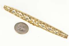 14K Yellow Gold 0.30 Ctw Diamond Sapphire Victorian Bar Pin/Brooch