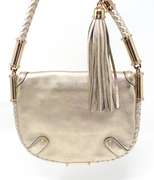 Gucci Small Brit Gold Leather Tassel Purse