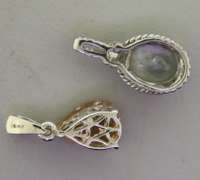 Sterling Silver Two Set Of White Topaz and Citrine p[endants