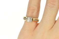 14K Yellow Gold 0.75 Ctw Invisible Set Diamond Engagement Ring