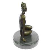 Nude Girl Sitting Bronze Sculpture