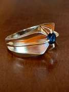 Blue Sapphire & Solid Gold Band Ring