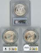 Near Gem BU 1921, 1922 & 1923 Silver Dollars. PCGS MS64