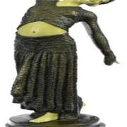 Belly Dancer Bronze Sculpture on Marble Base Statue