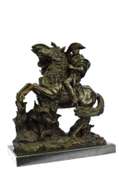 Massive 62 LBS Napoleon Riding Horse Bronze Sculpture