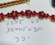 23.0 Carat Ruby Floral Bracelet in 14kt Gold