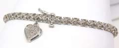 Charming Diamond Line Bracelet w Heart Charm