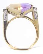 Fancy Cut Ametrine and Diamond Ring