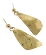 Nice Yellow Gold Triangle Textured Earrings