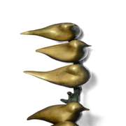 Six Love Birds Multi Color Patina Bronze Statue