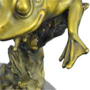 Gild Prince Frog Gold Patina Bronze Sculpture