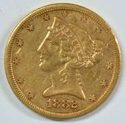 Lovely 1882-S US $5 Liberty Gold Piece. Well struck