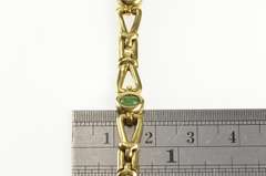 14K Yellow Gold 2.40 Ctw Ruby Emerald Sapphire Ornate Toggle Bracelet