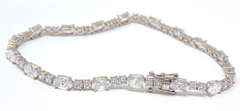 Elegant Oval & Round CZ Lin Bracelet