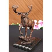 Male Moose Hunting Bronze Sculpture