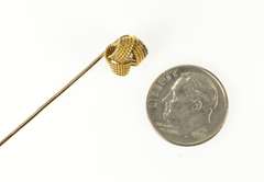 14K Yellow Gold Retro Diamond Inset Rope Knot Stick Pin