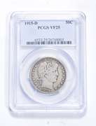 VF25 1915-D Barber Half Dollar - Graded PCGS