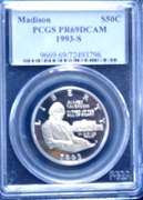 1993 PCGS PR69 DCAM Madison Commemorative Half Dollar