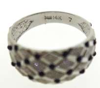 14KT White Gold Ring with Sapphires