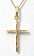 Dainty Textured Cross in 14KT Yellow Gold