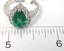 Platinum Emerald & Diamond Ring