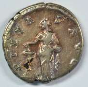 Scarce early Roman Silver Denarius of Faustina I, 141AD