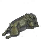 Sweet Little Bulldog Bronze Sculpture