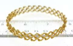 Spectacular 22kt Diamond Cut Open Bangle