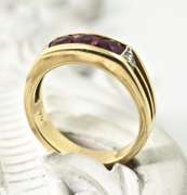 18K Bright Red Ruby Band