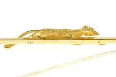 9K Yellow Gold Greyhound Racing Dog Breed Ornate Bar Pin/Brooch