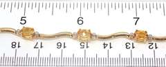 Handsome Citrine and Diamond Accent Station Bracelet