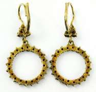 Antique 900 Silver Bohemian Garnet Earrings