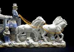 16inc Porcelain Carriage Off to The Ball