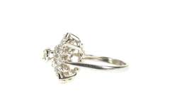 14K White Gold 1940's 0.38 Ctw Diamond Cluster Cocktail Ring