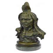 Native American Indian Warrior Chief Bronze Sculpture