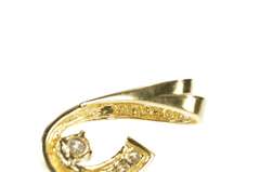 14K Yellow Gold 0.20 Ctw Diamond Wave Loop Design Pendant