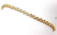 Pretty 14kt YG Diamond Cut Circle Link Bracelet